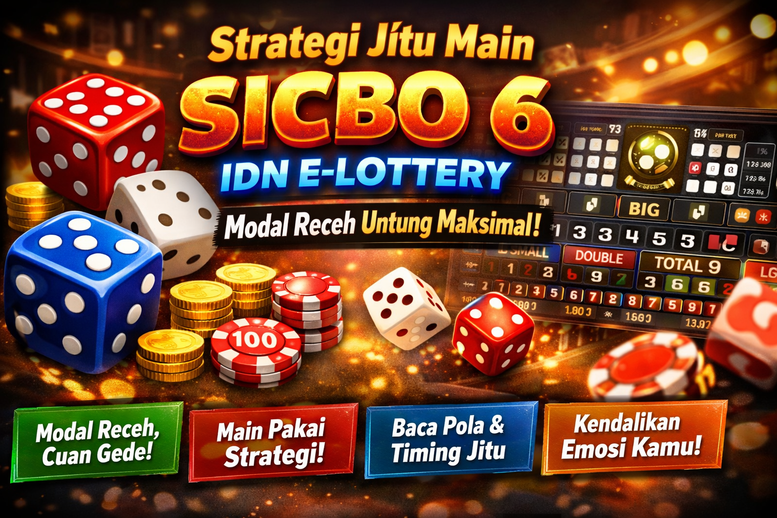 Strategi Jitu Main Sicbo 6 IDN E-LOTTERY Modal Receh Untung Maksimal